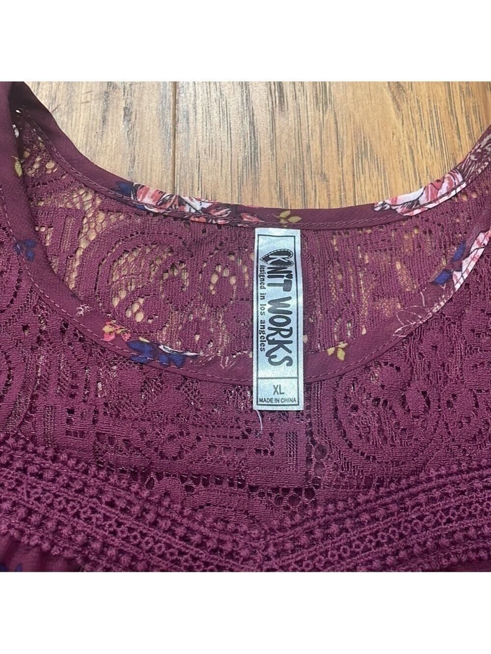 KnitWorks girls XL boho floral top - Picture 2 of 4